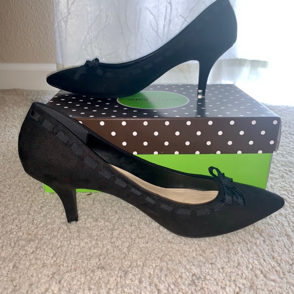 Kelly & Katie Black suede like Heel,  9.5